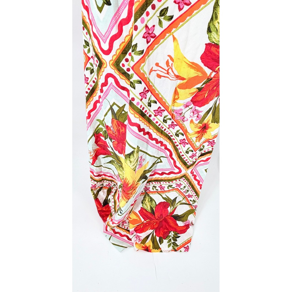 Crystal Sky Maxi Dress Womens Size S Multicolor Tropical Floral Scarf Print Boho - Picture 10 of 10